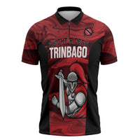 Custom Trinbago Cricket Zipper Polo Shirt Go Knight Riders Marble Pattern - Wonder Print Shop
