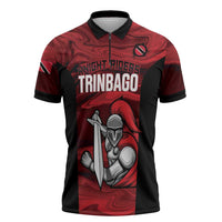 Custom Trinbago Cricket Zipper Polo Shirt Go Knight Riders Marble Pattern - Wonder Print Shop