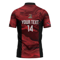 Custom Trinbago Cricket Zipper Polo Shirt Go Knight Riders Marble Pattern - Wonder Print Shop
