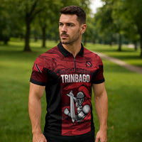 Custom Trinbago Cricket Zipper Polo Shirt Go Knight Riders Marble Pattern - Wonder Print Shop
