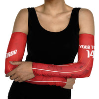 Custom Canada Rugby 2026 Arm Sleeves Maple Leaf Striped Line Style
