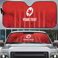 Custom Canada Rugby 2026 Auto Sun Shade Maple Leaf Striped Line Style