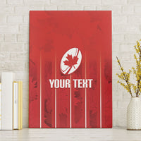 Custom Canada Rugby 2026 Canvas Wall Art Maple Leaf Striped Line Style