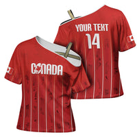 Custom Canada Rugby 2026 Cross Shoulder Shirt Maple Leaf Striped Line Style