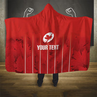 Custom Canada Rugby 2026 Hooded Blanket Maple Leaf Striped Line Style