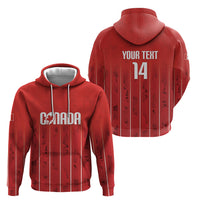 Custom Canada Rugby 2026 Hoodie Maple Leaf Striped Line Style