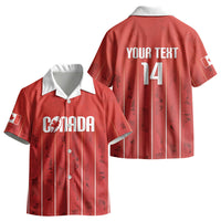 Custom Canada Rugby 2026 Kid Hawaiian Shirt Maple Leaf Striped Line Style