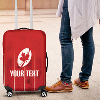 Custom Canada Rugby 2026 Luggage Cover Maple Leaf Striped Line Style