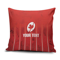 Custom Canada Rugby 2026 Pillow Cover Maple Leaf Striped Line Style
