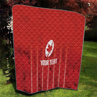 Custom Canada Rugby 2026 Quilt Maple Leaf Striped Line Style