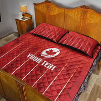 Custom Canada Rugby 2026 Quilt Bed Set Maple Leaf Striped Line Style