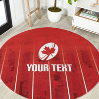 Custom Canada Rugby 2026 Round Carpet Maple Leaf Striped Line Style
