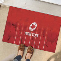 Custom Canada Rugby 2026 Rubber Doormat Maple Leaf Striped Line Style