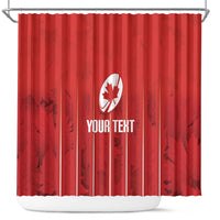 Custom Canada Rugby 2026 Shower Curtain Maple Leaf Striped Line Style