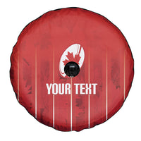 Custom Canada Rugby 2026 Spare Tire Cover Maple Leaf Striped Line Style