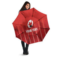 Custom Canada Rugby 2026 Umbrella Maple Leaf Striped Line Style