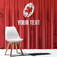 Custom Canada Rugby 2026 Window Curtain Maple Leaf Striped Line Style