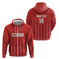 Custom Canada Rugby 2026 Zip Hoodie Maple Leaf Striped Line Style