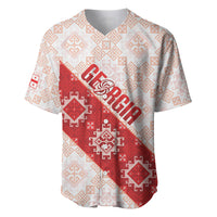 Custom Georgia Rugby 2026 Baseball Jersey Georgian Folk Pattern
