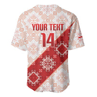 Custom Georgia Rugby 2026 Baseball Jersey Georgian Folk Pattern