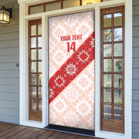 Custom Georgia Rugby 2026 Door Cover Georgian Folk Pattern