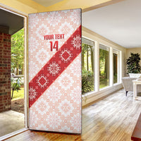 Custom Georgia Rugby 2026 Door Cover Georgian Folk Pattern