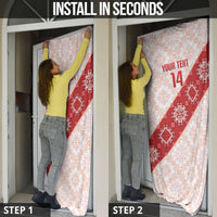 Custom Georgia Rugby 2026 Door Cover Georgian Folk Pattern