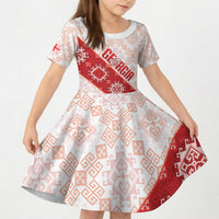 Custom Georgia Rugby 2026 Kid Short Sleeve Dress Georgian Folk Pattern