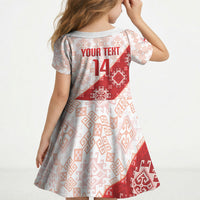 Custom Georgia Rugby 2026 Kid Short Sleeve Dress Georgian Folk Pattern