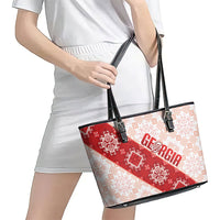 Georgia Rugby 2026 Leather Tote Bag Georgian Folk Pattern