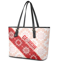 Georgia Rugby 2026 Leather Tote Bag Georgian Folk Pattern