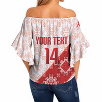 Custom Georgia Rugby 2026 Off Shoulder Wrap Waist Top Georgian Folk Pattern