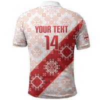 Custom Georgia Rugby 2026 Polo Shirt Georgian Folk Pattern