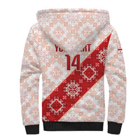 Custom Georgia Rugby 2026 Sherpa Hoodie Georgian Folk Pattern