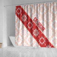 Georgia Rugby 2026 Shower Curtain Georgian Folk Pattern