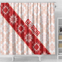 Georgia Rugby 2026 Shower Curtain Georgian Folk Pattern