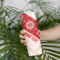Custom Georgia Rugby 2026 Skinny Tumbler Georgian Folk Pattern
