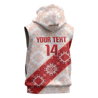 Custom Georgia Rugby 2026 Sleeveless Zip Hoodie Georgian Folk Pattern
