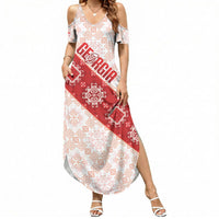 Custom Georgia Rugby 2026 Summer Maxi Dress Georgian Folk Pattern