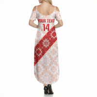 Custom Georgia Rugby 2026 Summer Maxi Dress Georgian Folk Pattern