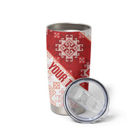 Custom Georgia Rugby 2026 Tumbler Cup Georgian Folk Pattern