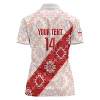 Custom Georgia Rugby 2026 Women Polo Shirt Georgian Folk Pattern