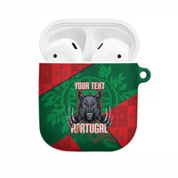 Custom Portugal Rugby 2026 AirPods Case Os Lobos Wolf Mascot