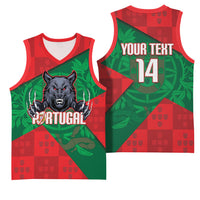 Custom Portugal Rugby 2026 Basketball Jersey Os Lobos Wolf Mascot