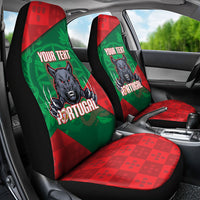 Custom Portugal Rugby 2026 Car Seat Cover Os Lobos Wolf Mascot
