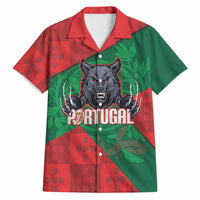 Custom Portugal Rugby 2026 Hawaiian Shirt Os Lobos Wolf Mascot
