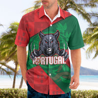 Custom Portugal Rugby 2026 Hawaiian Shirt Os Lobos Wolf Mascot