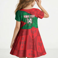 Custom Portugal Rugby 2026 Kid Short Sleeve Dress Os Lobos Wolf Mascot