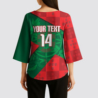 Custom Portugal Rugby 2026 Kimono Sleeve Blouse Os Lobos Wolf Mascot