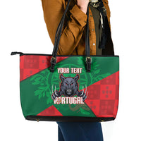 Custom Portugal Rugby 2026 Leather Tote Bag Os Lobos Wolf Mascot